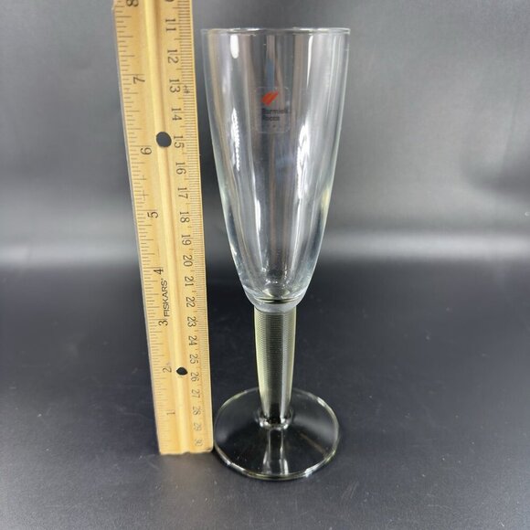 Bormioli Rocco Italian Glasses Cups Flutes Set 3 Smokey Olive Swirl Stem Clear - Picture 2 of 10